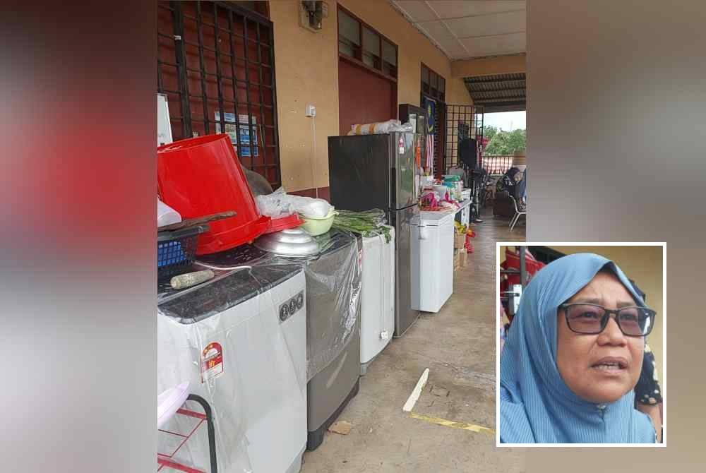 Antara barangan Haslina dan staf tadika lain dipindahkan di tadika tempatnya bekerja. Gambar kecil Haslina