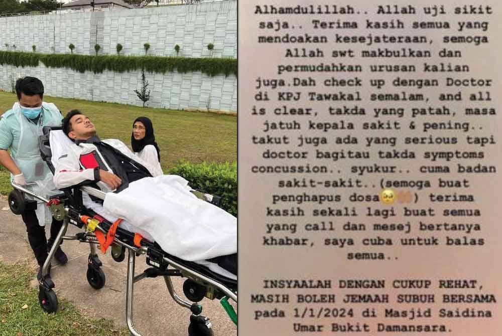 Alif Satar dilaporkan stabil selepas mengalami kemalangan ketika pulang daripada solat Jumaat, petang semalam.