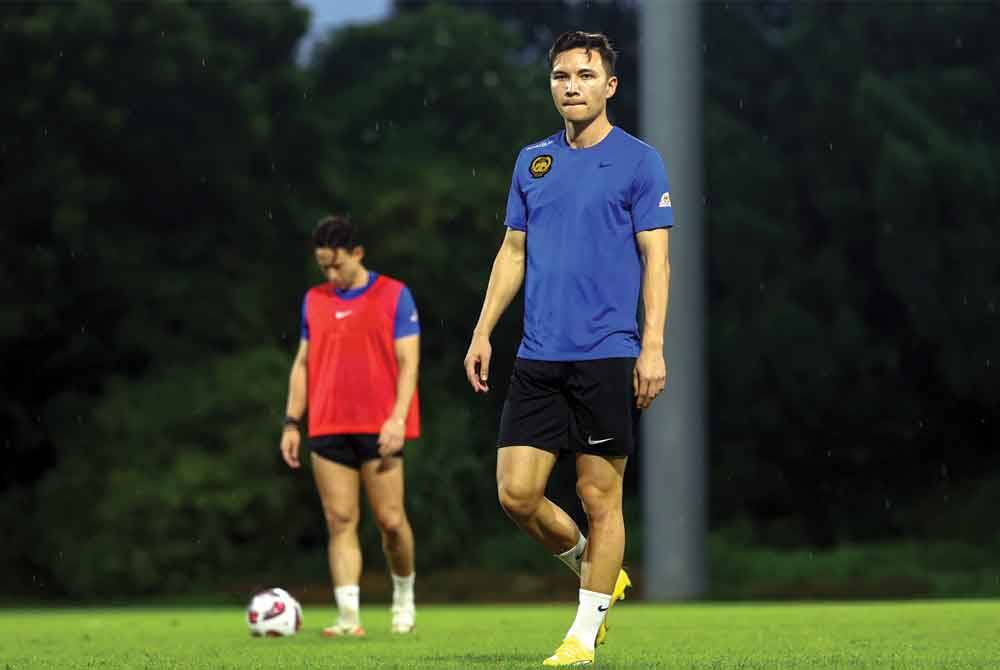 Pemain tengah Harimau Malaya, Stuart Wilkin. - Foto Bernama