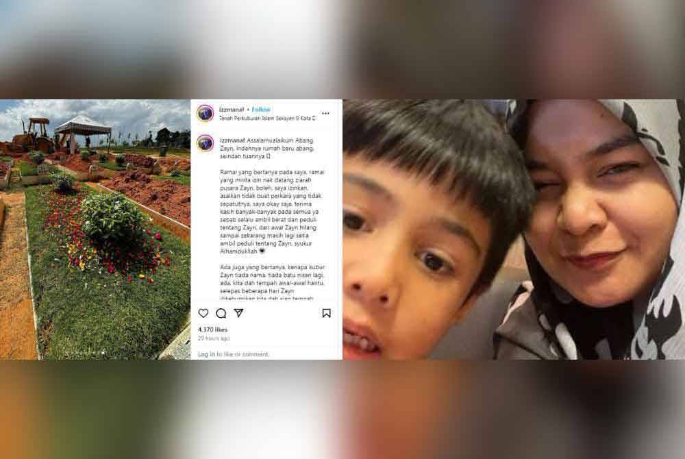 Ibu kepada kanak-kanak lelaki autisme, Zayn Rayyan Abdul Matiin yang meninggal dunia akibat dibunuh pada 6 Disember lalu, memberi kebenaran kepada orang ramai untuk menziarahi pusara anaknya.