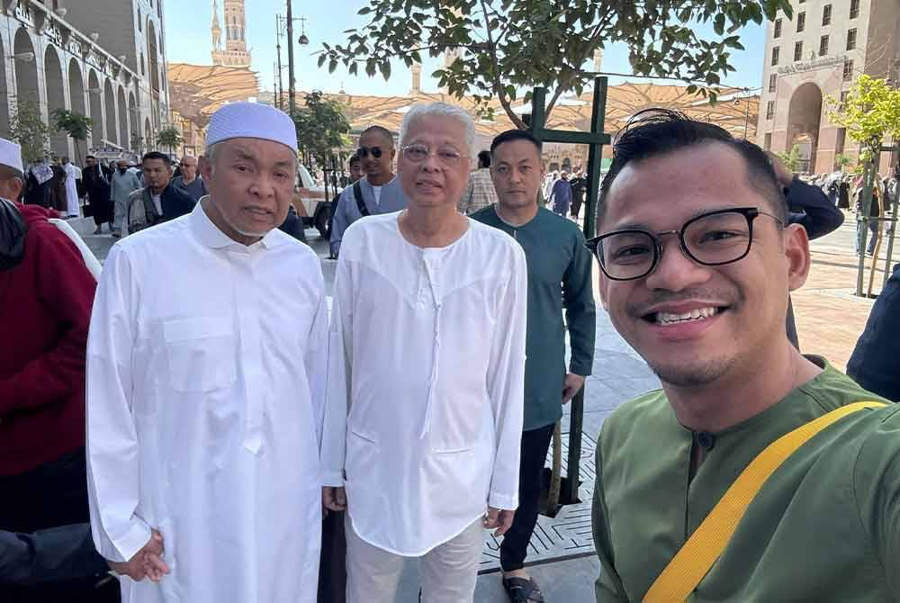 Affifi (kanan) berkongsi gambar pertemuan Ismail Sabri (tengah) dan Ahmad Zahid di Madinah.