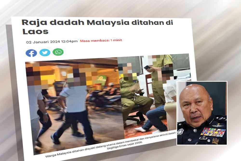 Sinar Harian melaporkan pelarian warga Malaysia yang dikehendaki di Thailand kerana menyeludup dadah ditahan selepas bersembunyi di Laos. Gambar kecil: Mohd Kamarudin.