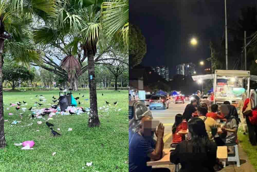 Keadaan Taman Tasik Titiwangsa dikongsikan pengguna media sosial. Operasi jualan makanan di Taman Tasik Titiwangsa dikongsikan pengguna media sosial.