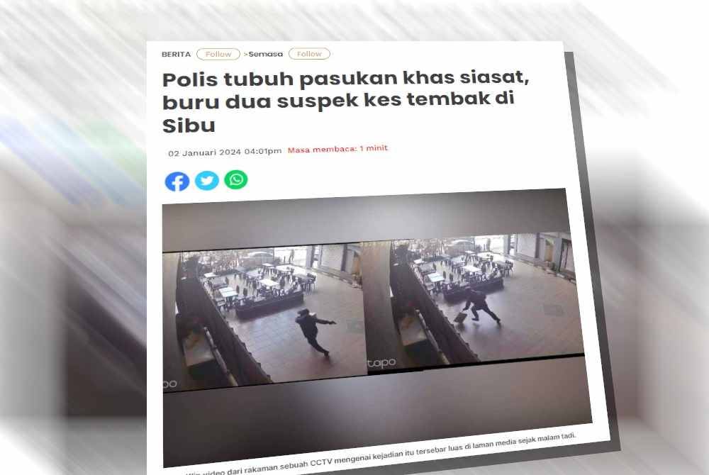 Laporan Sinar Harian pada Selasa lalu.