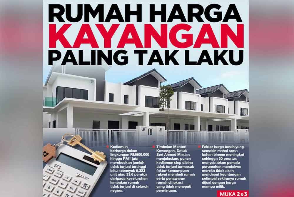 Laporan Sinar Harian sebelum ini berkenaan rumah harga kayangan paling tidak laku.