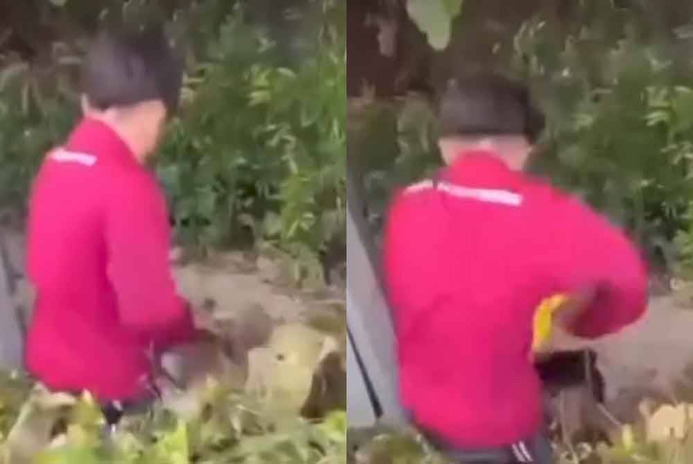 Tular video memaparkan suspek bertindak memukul mangsa dalam kejadian di tepi jalan Prima Pelangi, Segambut Dalam pada Jumaat.