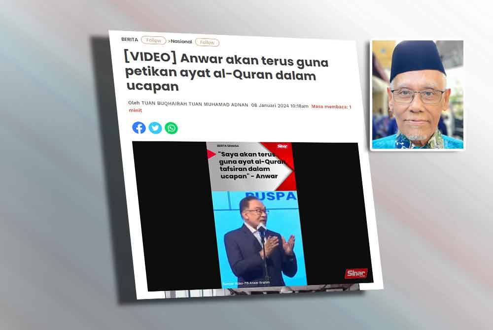 Laporan Sinar Harian pada Isnin. Gambar kecil: Wan Salim