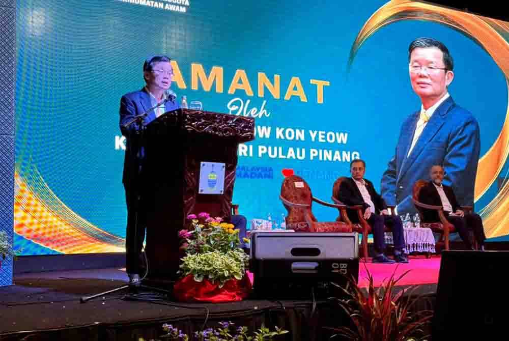 Kon Yeow menyampaikan amanat pada Majlis Perhimpunan Anggota Perkhidmatan Awam 2024 di Komtar pada Selasa.