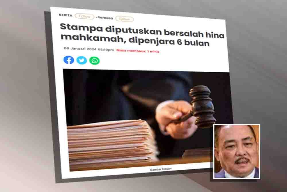 Laporan Sinar Harian pada Isnin. Gambar kecil: Hajiji