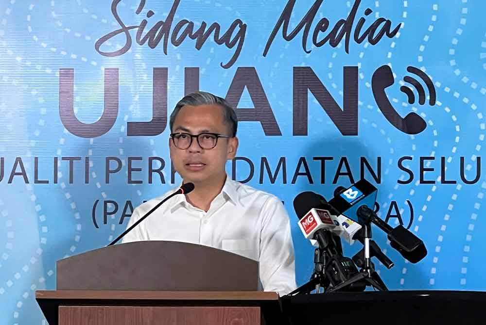 Fahmi ketika sidang akhbar Ujian Kualiti Perkhidmatan Selular di Putrajaya pada Selasa.