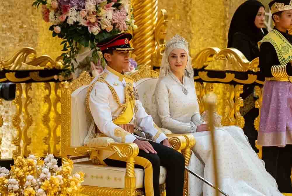 Istiadat Persandingan Diraja anakanda Sultan Brunei, Pengiran Muda Abdul Mateen Bolkiah bersama Dayang Anisha Rosnah di Istana Nurul Iman, Bandar Seri Begawan. Foto FB Anwar Ibrahim