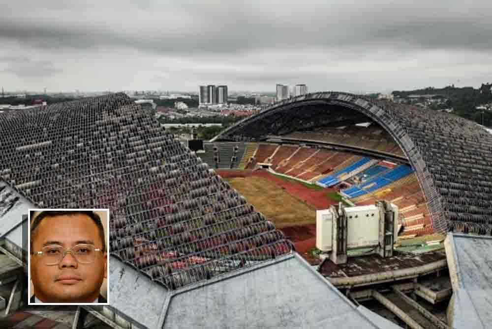 Kerja pengalihan pencawang elektrik TNB perlu dilakukan terlebih dahulu sebelum proses perobohan Stadium Shah Alam boleh dilaksanakan. Gambar Kecil: Amirudin