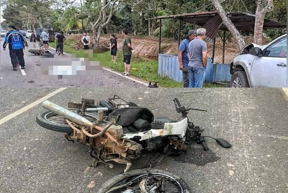 Mangsa disahkan meninggal dunia di tempat kejadian selepas motosikal ditunggang dirempuh pacuan empat roda.