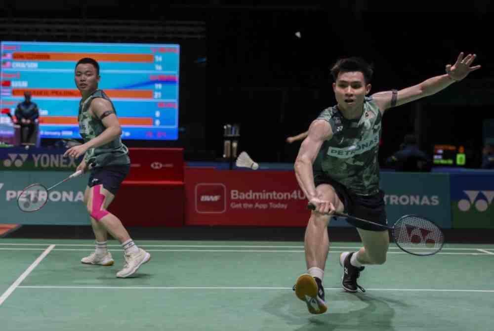 Aaron (kiri) dan Wooi Yik (kanan) antara pemain yang mengalas cabaran negara di Terbuka India. Foto AFP