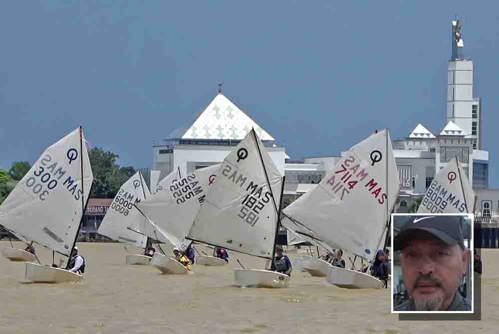 Terletak di dalam muara sungai Terengganu yang dilindungi dengan benteng pemecah ombak menjadi faktor terbaik sebagai medan program pembangunan sukan pelayaran di negeri ini. Gambar kecil: Ibni Amin