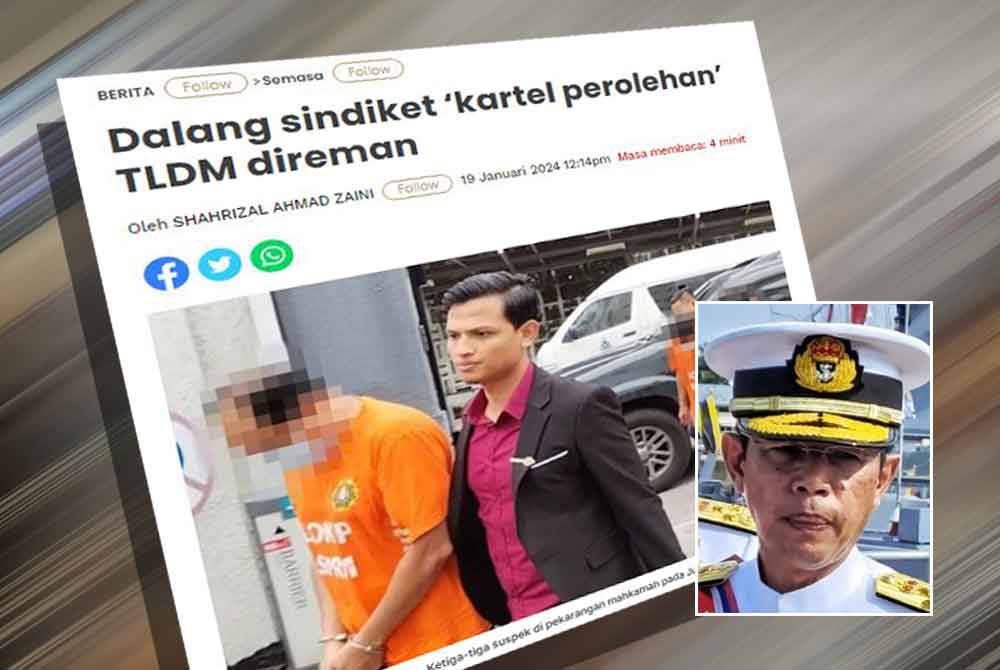 Tiga lelaki yang dipercayai terlibat sebagai &#039;orang tengah&#039; bagi kerja-kerja perolehan membabitkan sebuah Kem Tentera Laut Diraja Malaysia (TLDM) direman selama tujuh hari sehingga 25 Januari ini bagi membantu siasatan. Gambar kecil: Abdul Rahman