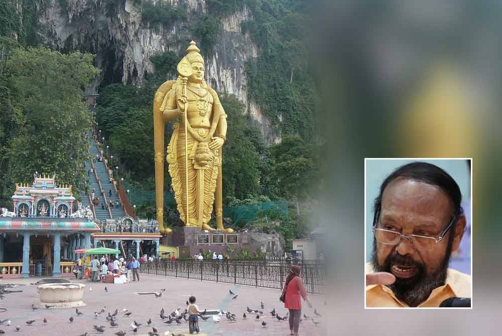 Pengurusan Kuil Hindu Batu Caves akan membina eskalator di kawasan tarikan pelancong berkenaan tahun ini. Gambar kecil: Nadarajah