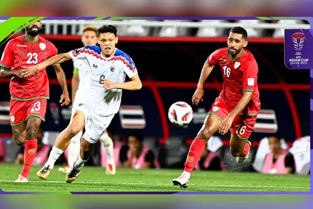 Aksi Supachai ketika berdepan Oman. Foto: Asian Cup 2023