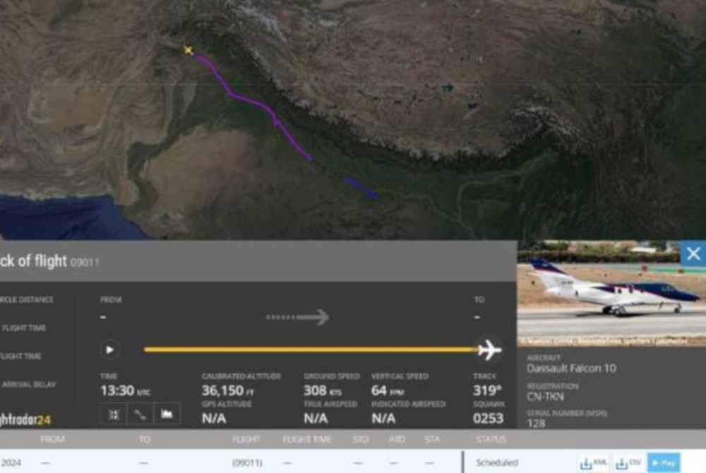 Sebelum kejadian pesawat itu dilaporkan berhenti mengisi minyak di negeri Bihar di timur India. - X @flightradar24