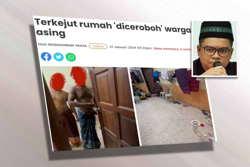 Keratan laporan Sinar Harian pada Ahad. (Gambar kecil: Zairudin)