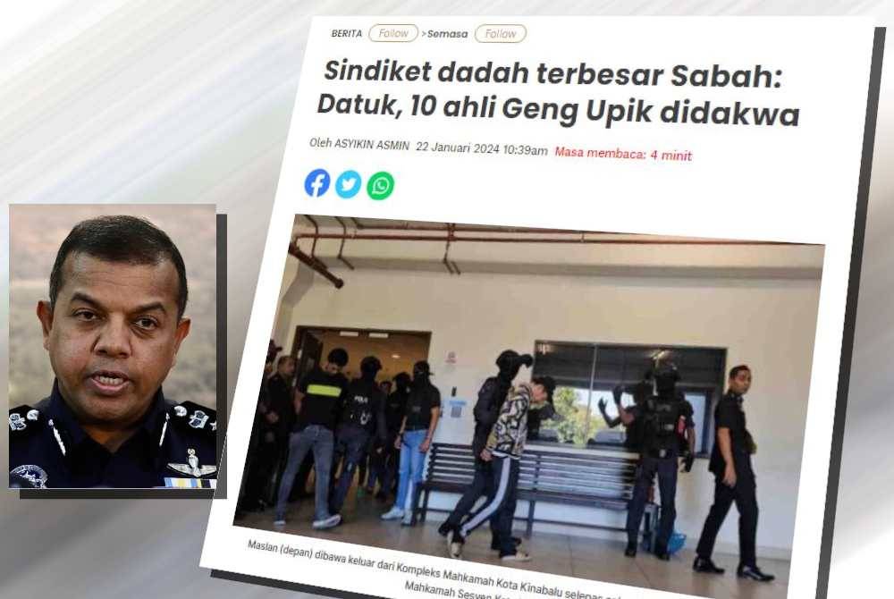 Ayob Khan. Laporan Sinar Harian pada Isnin mengenai seorang ahli perniagaan dan 10 individu lain didakwa di Mahkamah Sesyen Kota Kinabalu, Sabah atas pertuduhan menganggotai kumpulan jenayah terancang dikenali sebagai Geng Upik.