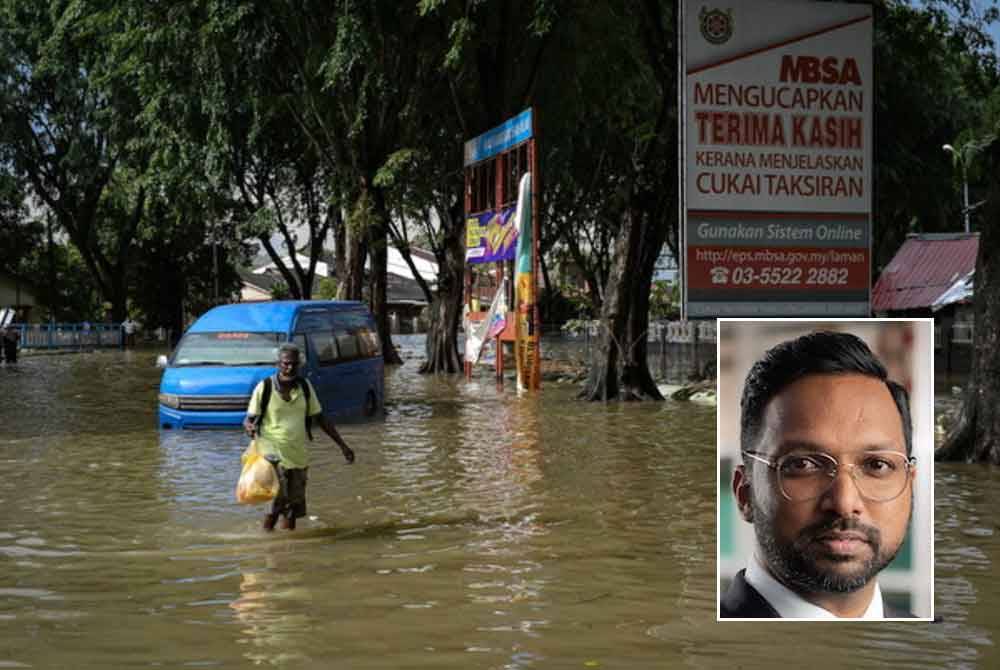 Kerajaan digesa mempercepatkan pelan mitigasi banjir di beberapa kawasan DUN Kota Kemuning. Gambar kecil: Preakas