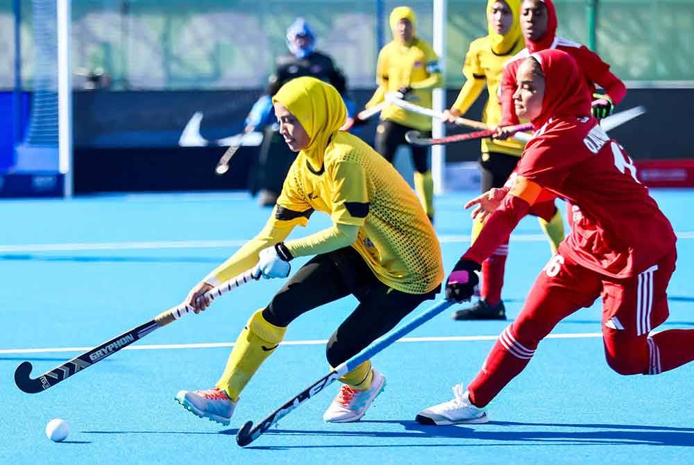 Aksi pemain negara ketika berdepan Oman dalam kempen Kumpulan A Piala Dunia Hoki 5s di Muscat, pada Rabu. Foto: Malaysian Hockey Confederation