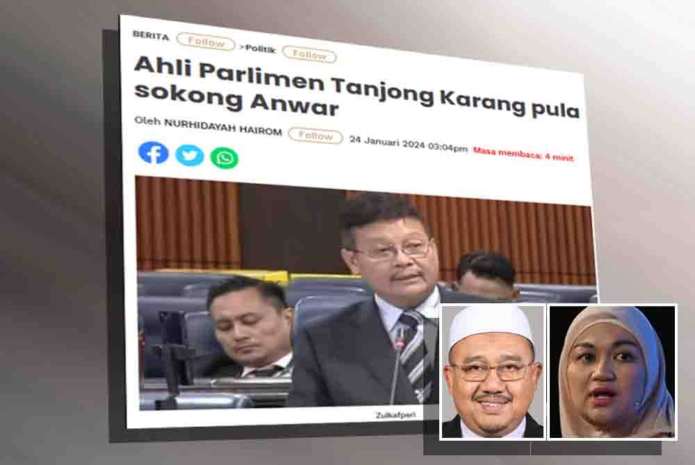 Zulkafperi didakwa telah mengkhianati jentera parti dan pengundi selepas menyatakan sokongan terbuka kepada Perdana Menteri. Gambar kecil: Mohd Hasnizan, Nurul Syazwani