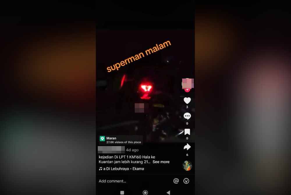 Tangkap layar yang memaparkan aksi lelaki tersebut yang dimuat naik di TikTok baru-baru ini.