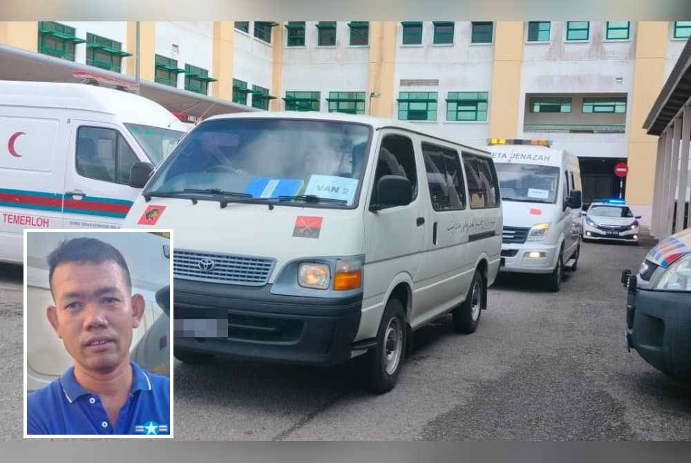 Tiga van jenazah membawa ketiga-tiga mangsa untuk disembahyangkan di masjid di kem terbabit sebelum dibawa pulang ke kampung-kampung masing di Kelantan hari ini. (Gambar kecil: Mohd Anizan)