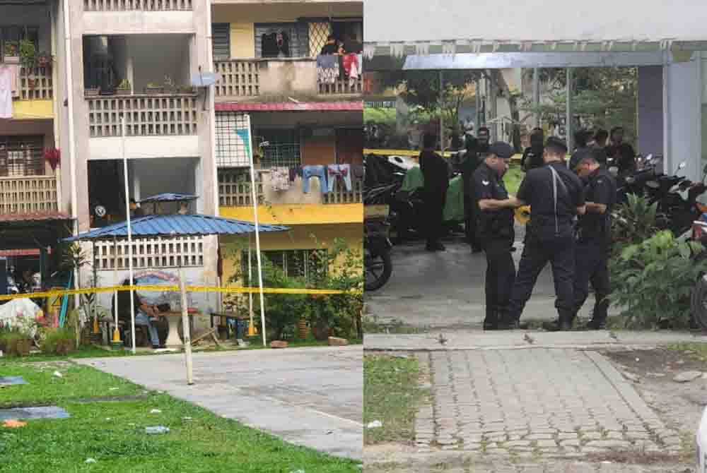 Lokasi kejadian seorang lelaki maut ditembak polis kerana cuba menyerang pasukan serbuan di Pangsapuri Melati, Bukit Subang, Shah Alam, Selangor pada Rabu.