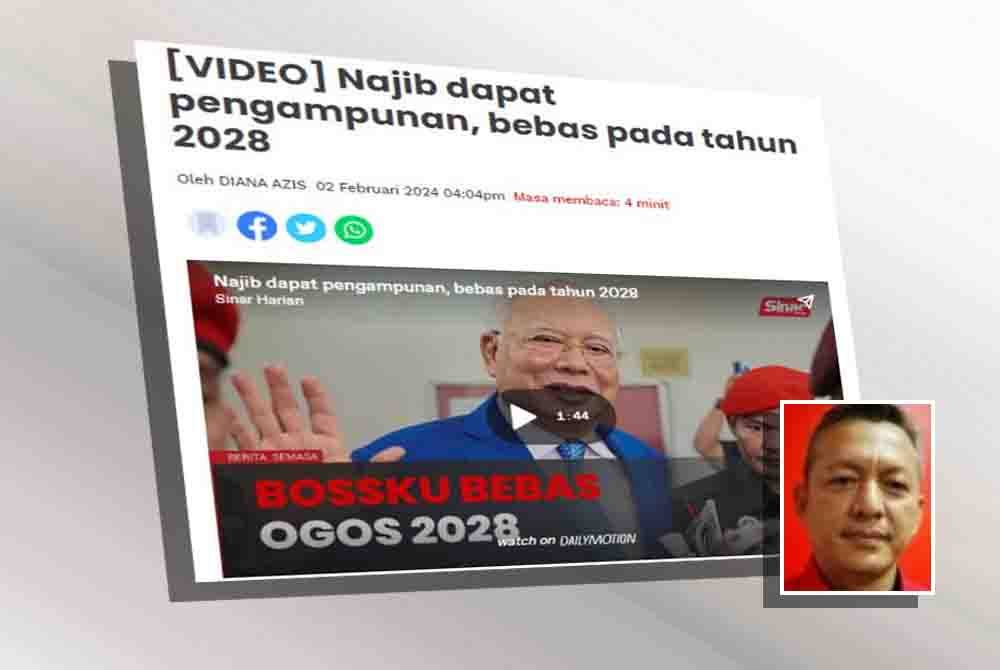 Spekulasi mengenai pembebasan awal Najib akhirnya terjawab apabila Lembaga Pengampunan Wilayah-Wilayah Persekutuan Kuala Lumpur, Labuan dan Putrajaya mengesahkan bekas Presiden UMNO itu akan dibebaskan pada 23 Ogos 2028. Gambar kecil: Razali