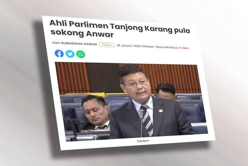 Zulkafperi sebelum ini mengisytiharkan sokongan kepada Perdana Menteri, Datuk Seri Anwar Ibrahim, menjadikannya wakil rakyat pembangkang keenam bertindak demikian.