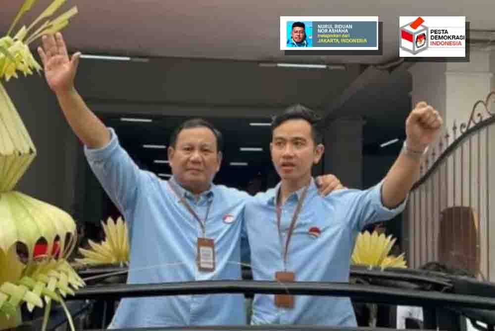 Prabowo-Gibran meraih antara 42-52 peratus sokongan. - Foto Agensi