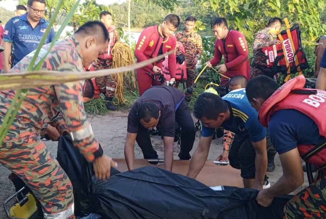 Mayat mangsa ditemui lemas di sungai berhampiran Empangan Milau, Jalan Garau, Kudat.