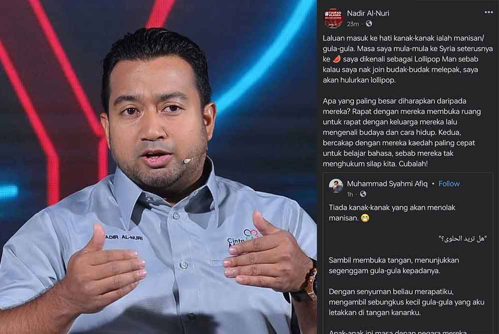 Tangkap layar hantaran Muhammad Nadir Al-Nuri menerusi Facebook pada Sabtu.