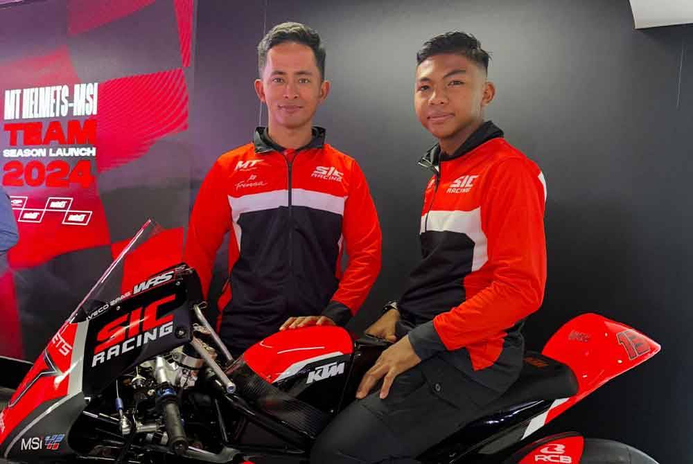 Hakim Danish (kanan) dengan bimbingan Zulfahmi akan bersaing dalam perlumbaan JuniorGP April depan. Foto ZK Racing