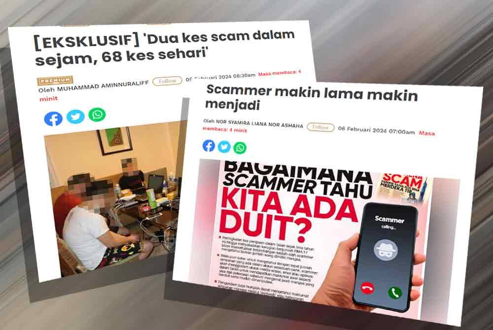 Laporan Sinar Harian berhubung kes penipuan melibatkan jenayah penipuan.