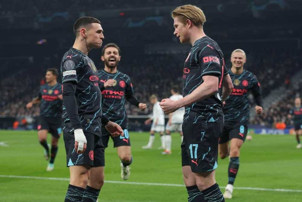 Foden dan De Bruyne antara pencetak gol buat City di Parken. Foto Agensi