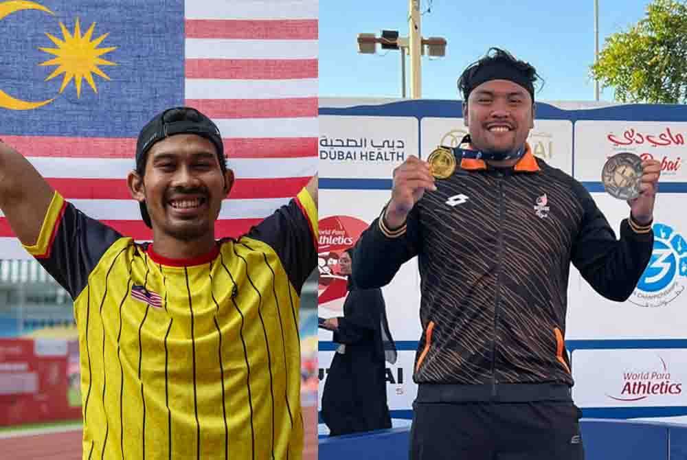 Abdul Latif dan Muhammad Ziyad (kanan) terus mempamerkan aksi baik di peringkat antarabangsa, apabila merangkul pingat emas di Dubai 2024 World Para Athletics Grand Prix, pada Selasa.Foto Team Malaysia