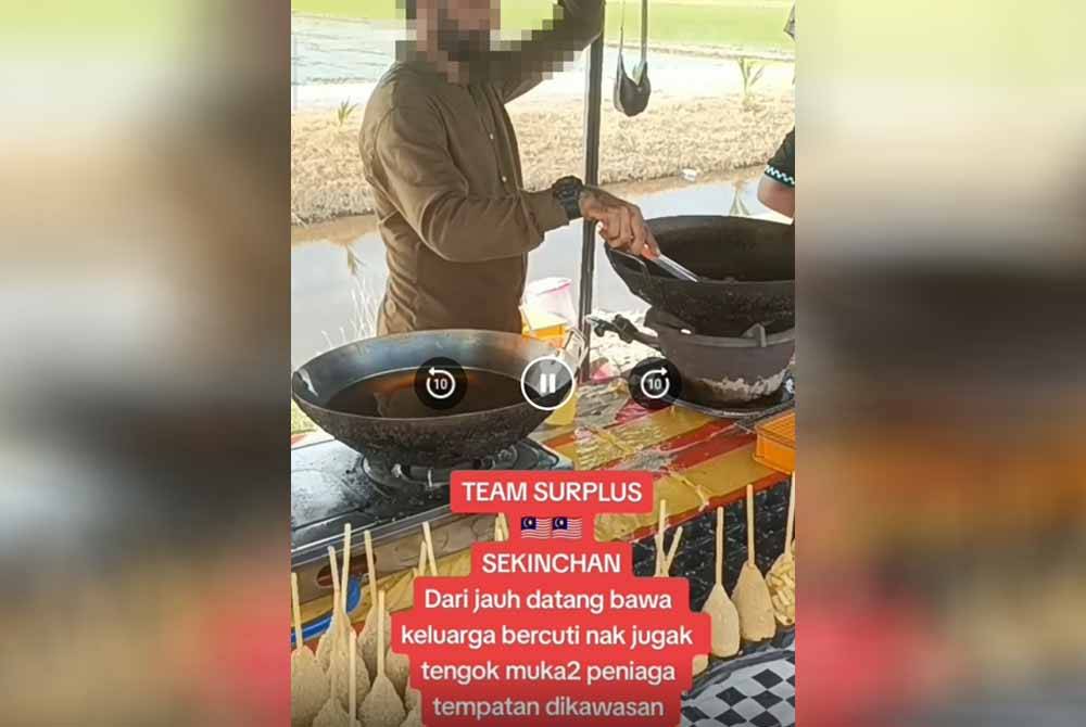 Seorang lelaki warga asing dipercayai menjual makanan di di tepi jalan berhampiran Terminal Sekinchan di sini seperti yang tular di Facebook.