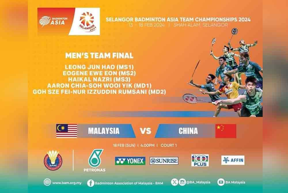 Zii Jia tiada dalam senarai aksi final BATC