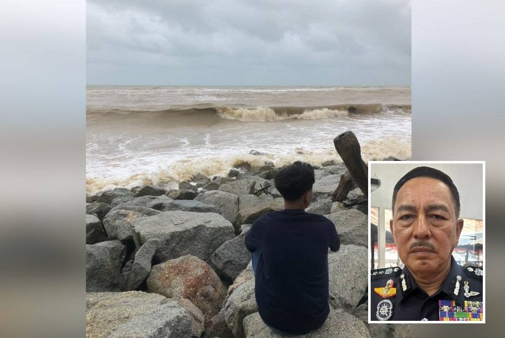 Pengunjung dinasihatkan mematuhi papan tanda amaran keselamatan yang diletakkan di sekitar pantai bagi mengelakkan kejadian lemas. (Gambar kecil: Muhamad Zaki)