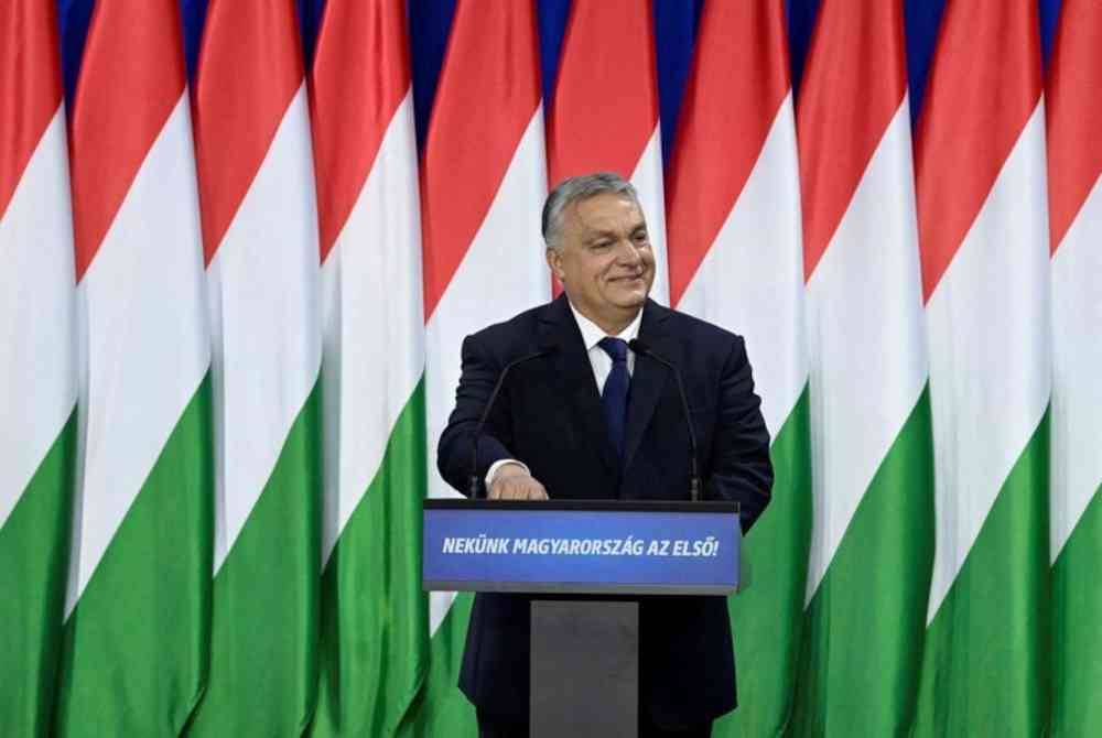 Perdana Menteri Hungary, Viktor Orban ketika menyampaikan ucapan tahunan &#039;State of the Nation&#039; di Budapest. Foto Reuters