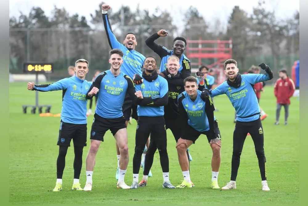 Kemenangan besar dalam saingan EPL beri tonik kepada pemain Arsenal untuk berdepan Porto di pusingan pertama peringkat 16 terakhir Liga Juara-Juara. - Foto Agensi