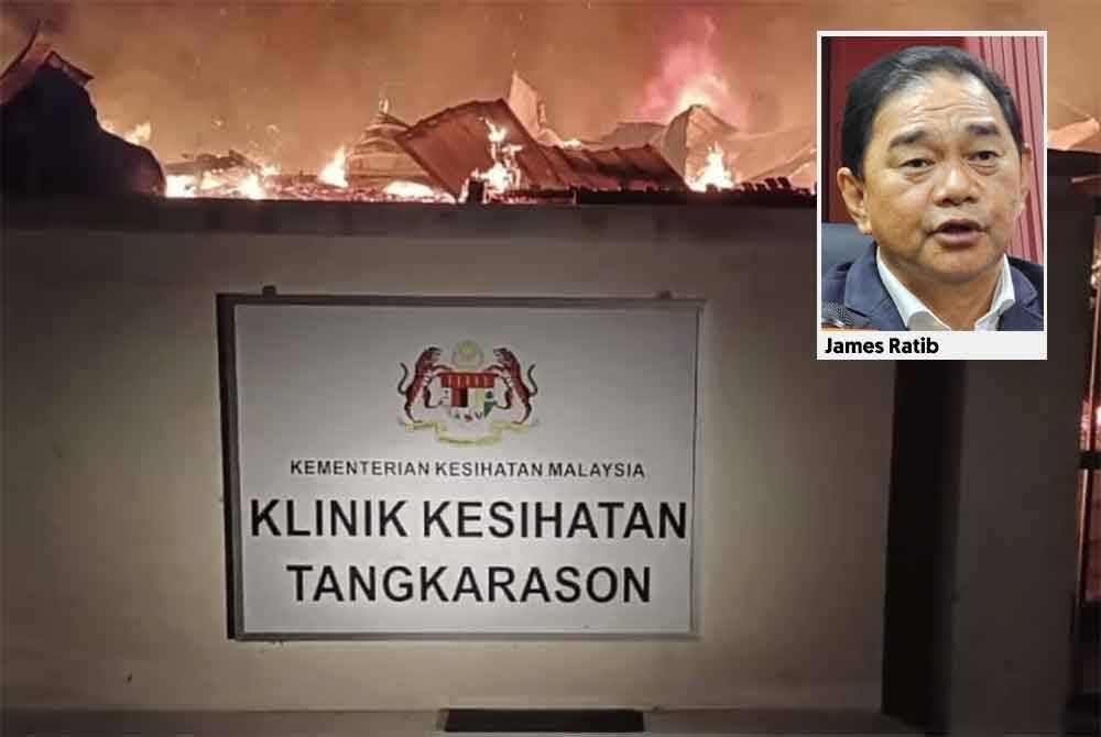 Klinik kesihatan yang musnah terbakar dalam kejadian minggu lalu di Kampung Tangkarason, Beluran. 