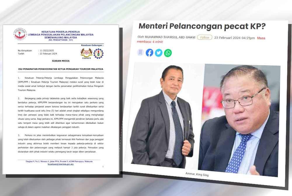 Sinar Harian pada Jumaat melaporkan Ketua Pengarah Lembaga Penggalakan Pelancongan Malaysia, Datuk Dr Ammar Abd Ghapar didakwa ditamatkan perkhidmatan berkuat kuasa Isnin depan.