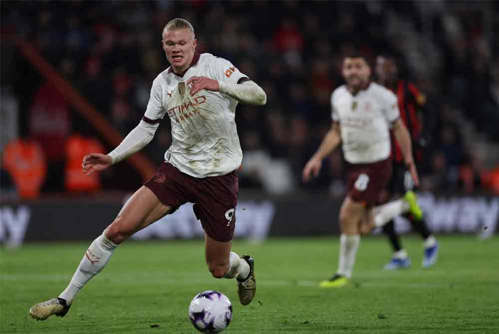 Erling Haaland kembali ke prestasi terbaiknya apabila menjaringkan lima gol ketika Manchester City membelasah Luton Town 6-2. Foto AFP