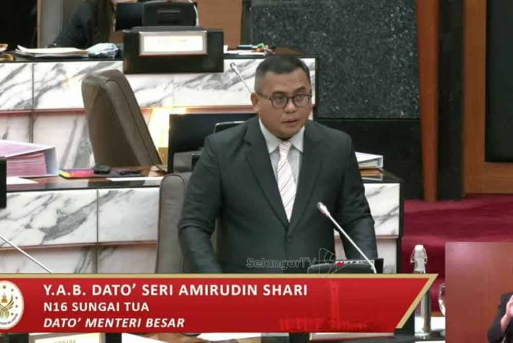 Amirudin menjawab pertanyaan semasa Sidang DUN Selangor pada Rabu.