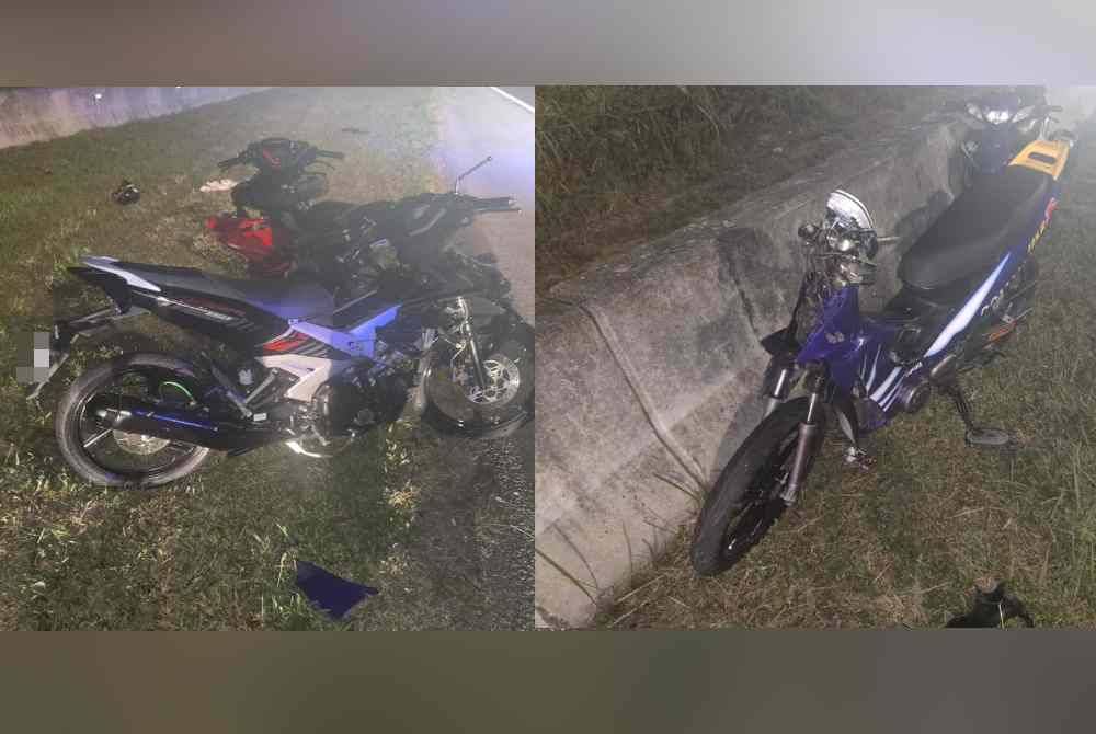 Motosikal mangsa yang terlibat dalam kemalangan di Kilometer 27.6 Lebuhraya Kajang-Seremban (LEKAS) arah utara pada Sabtu.